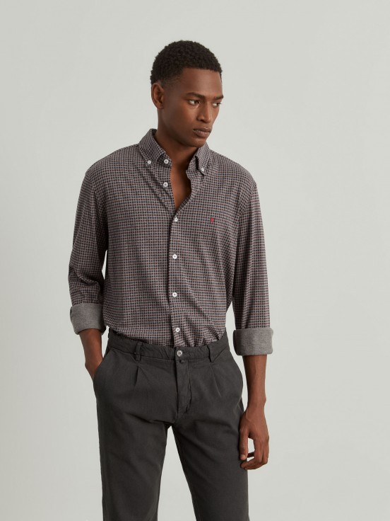 Plaid slim fit shirt