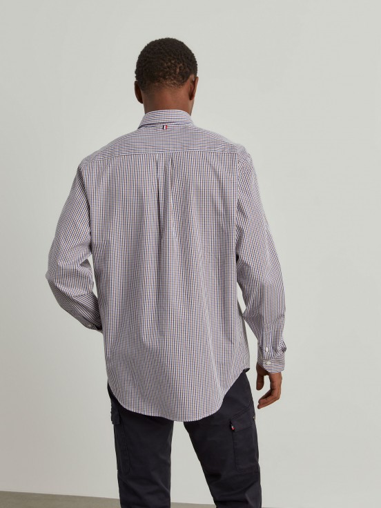 Camisa para homem regular fit de algodo com riscas