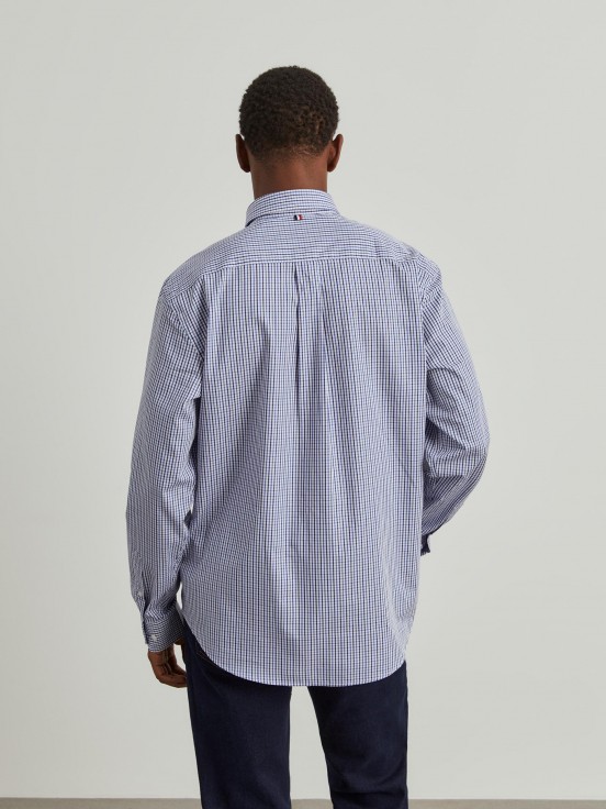 Man's regular fit cotton shirt with striped pattern