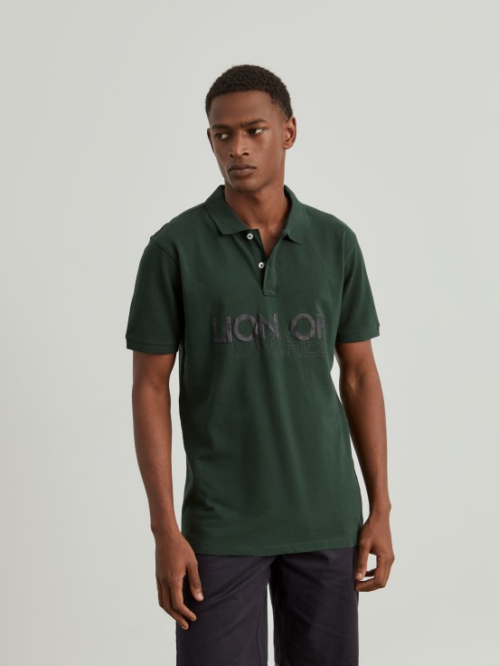 Slim fit pique polo shirt