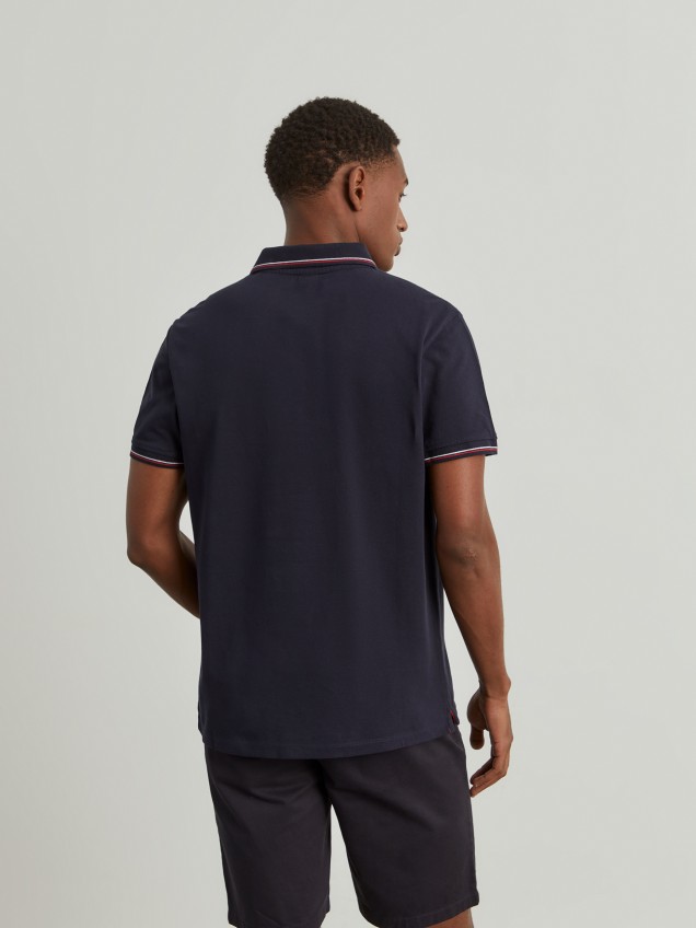 Polo piqué de algodão