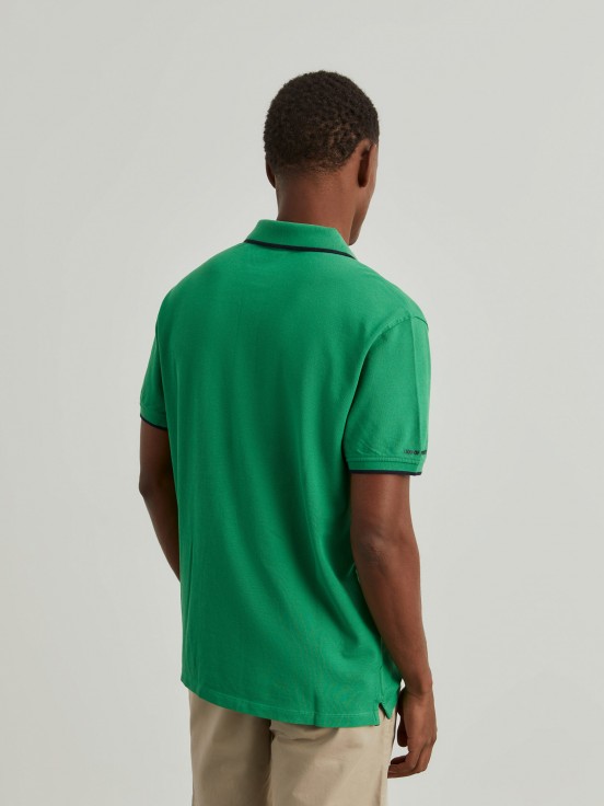 Cotton piqu polo shirt