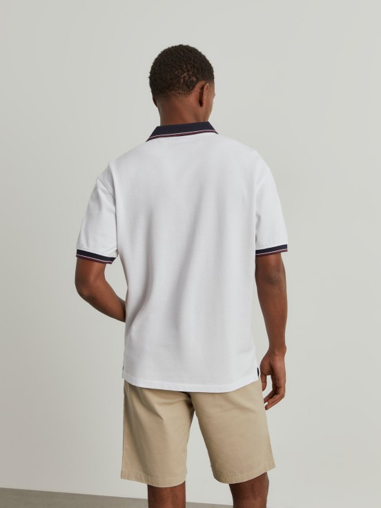 Regular fit piqu polo shirt