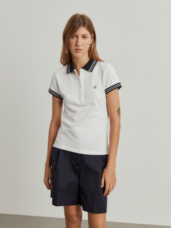 Two-tone pique polo shirt