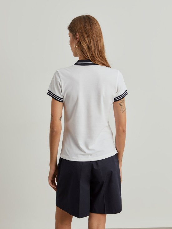 Two-tone pique polo shirt