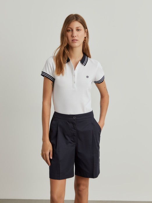 Two-tone pique polo shirt