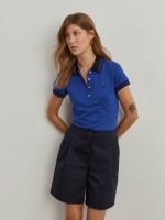 Two-tone pique polo shirt