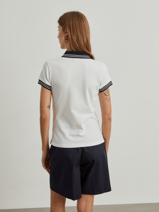 Two-tone pique polo shirt