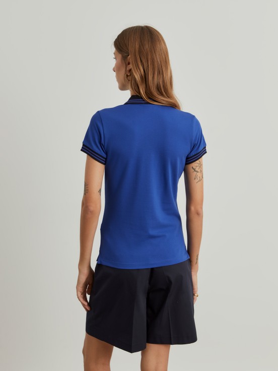 Two-tone pique polo shirt