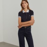 Two-tone pique polo shirt