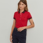 Two-tone pique polo shirt