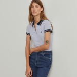 Two-tone pique polo shirt