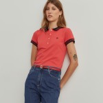 Two-tone pique polo shirt