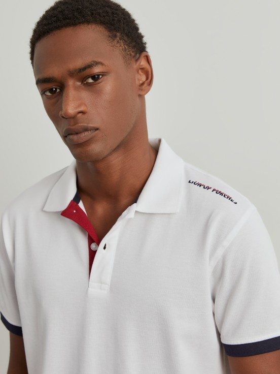 Cotton piqu polo shirt