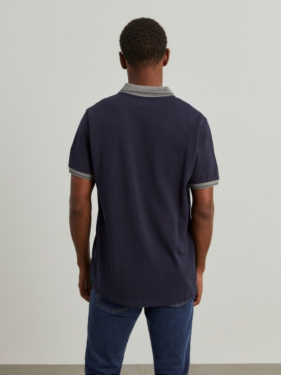 Regular fit piqu polo shirt