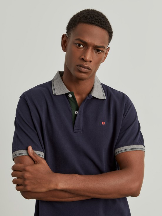 Regular fit piqu polo shirt