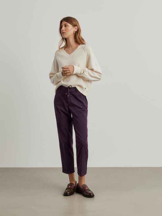 Chino pants in stretch cotton