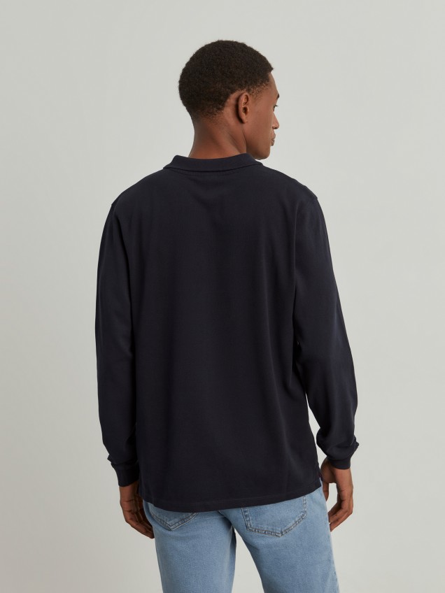 Long sleeve piqué polo shirt - Image product