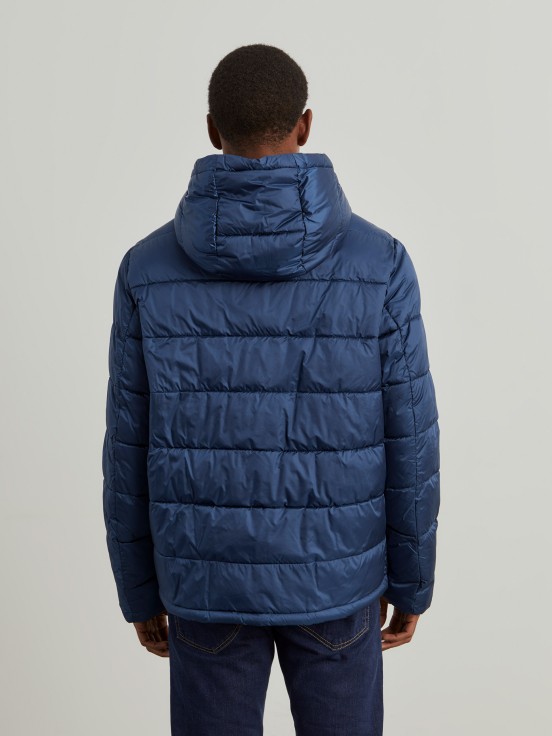 Men's technical padded jacket with hood