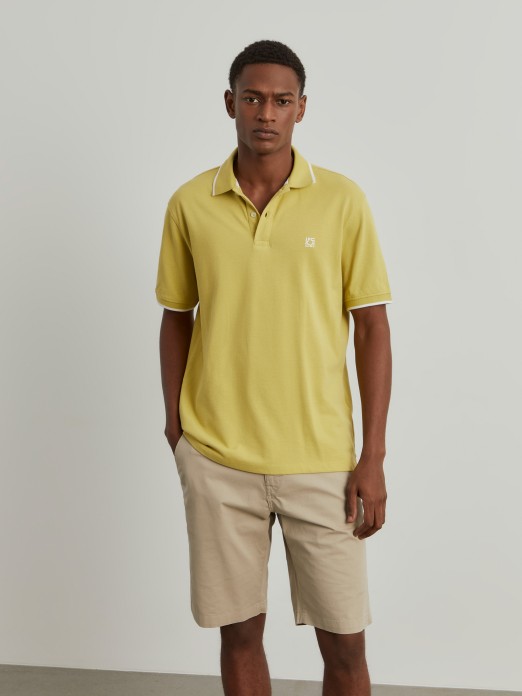 Cotton piqu polo shirt