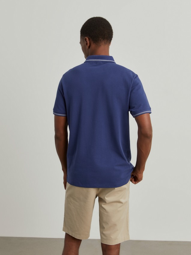 Polo piqué de algodão