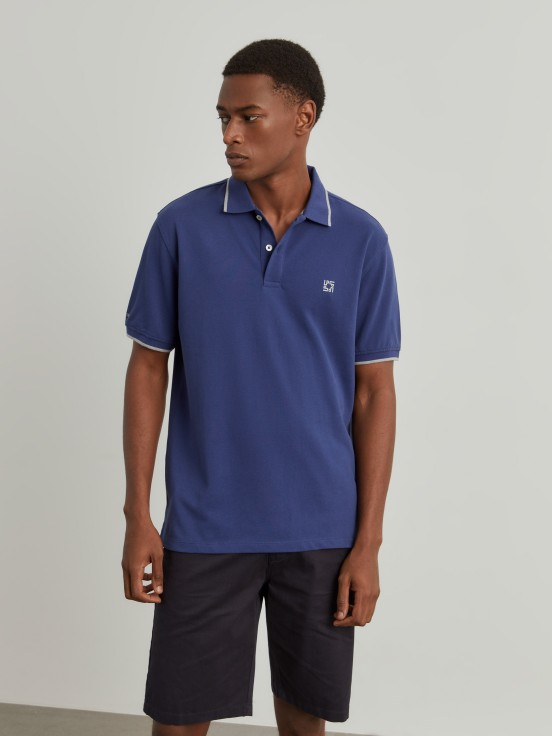 Cotton piqu polo shirt