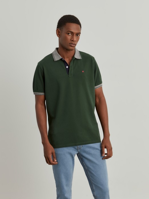 Regular fit piqu polo shirt