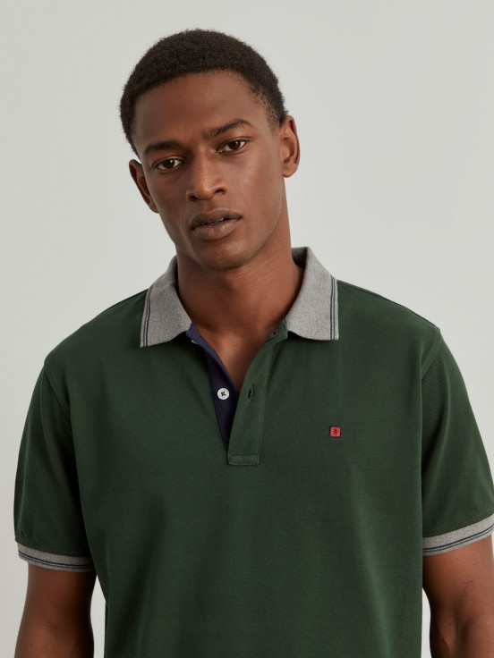 Regular fit piqu polo shirt