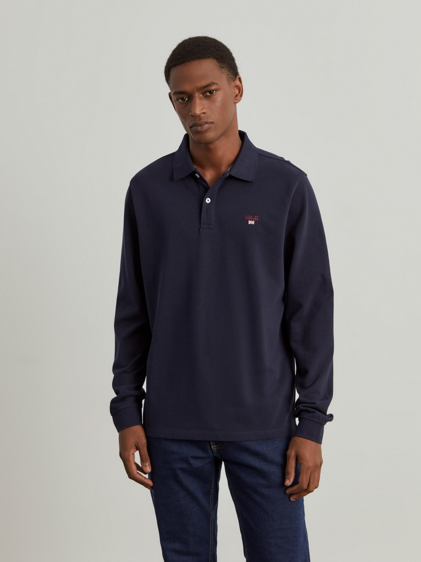 YAECA PARK｜24SS Long Sleeve Polo（Navy・L） 1200W-8002-RiverBlNv-2-