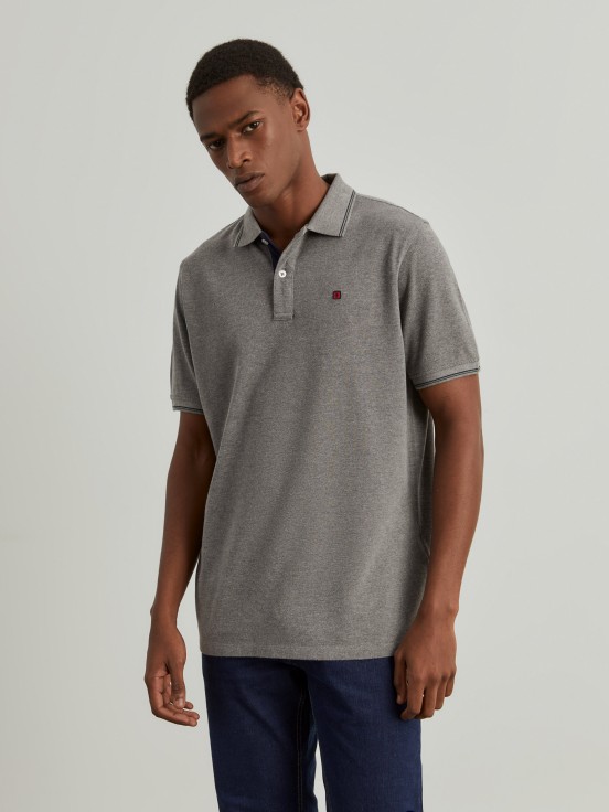 Regular fit piqu polo shirt