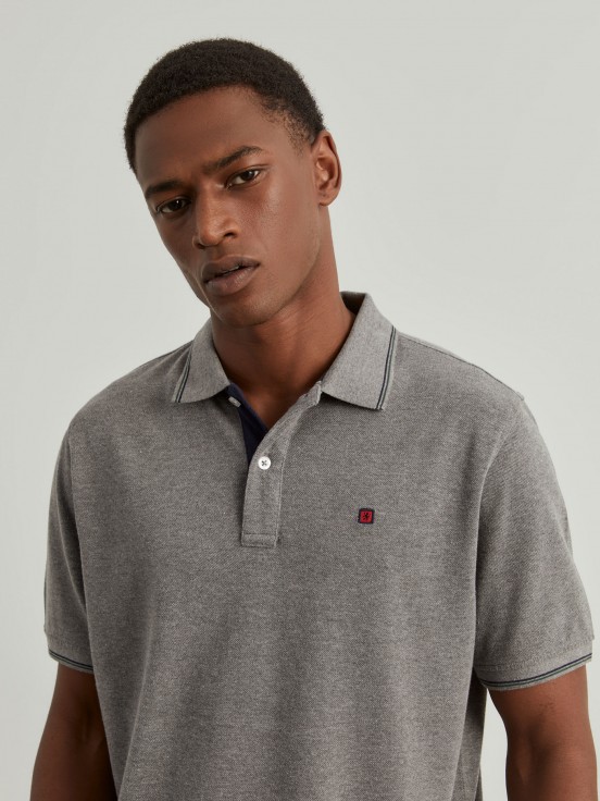 Regular fit piqu polo shirt