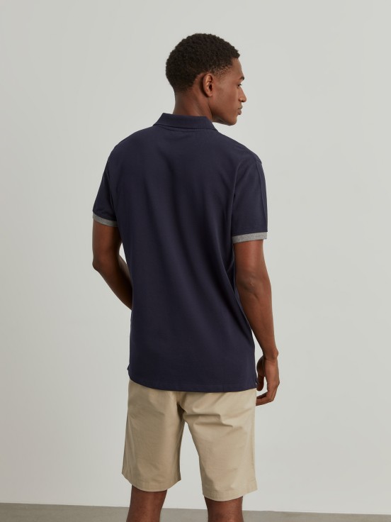 Cotton piqu polo shirt