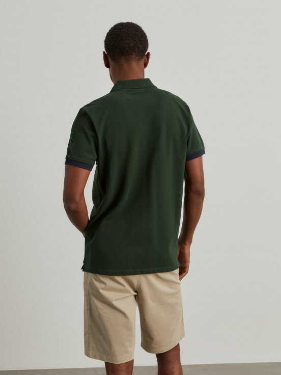 Cotton piqu polo shirt