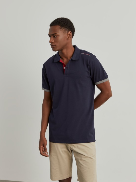 Cotton piqu polo shirt