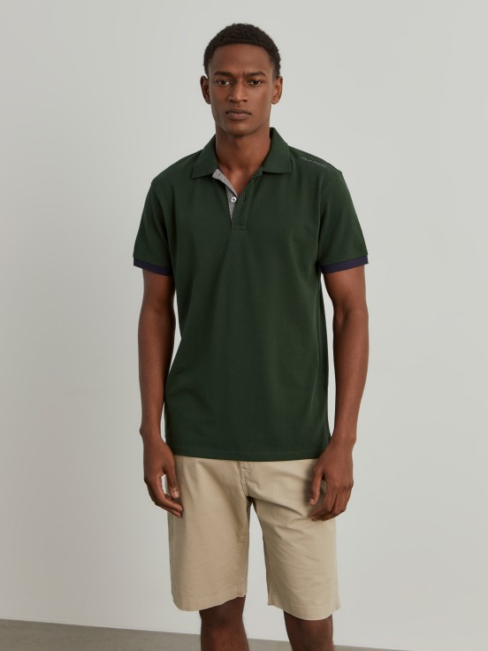 Cotton piqu polo shirt