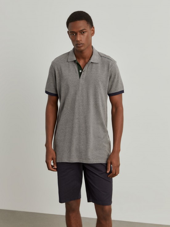 Cotton piqu polo shirt