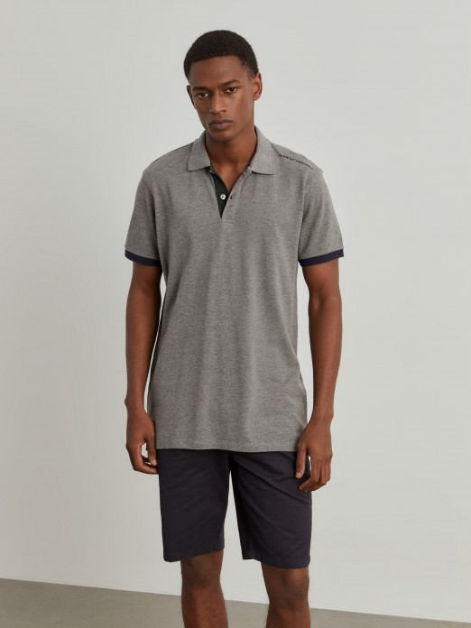 Cotton piqu polo shirt