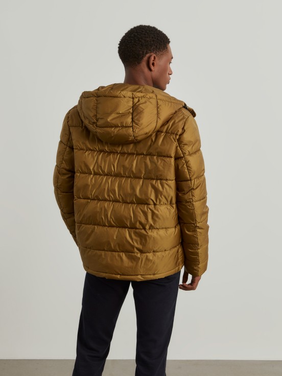 Men's technical padded jacket with hood