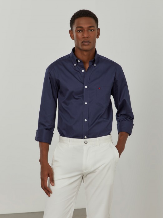 Camisa regular fit de algodo