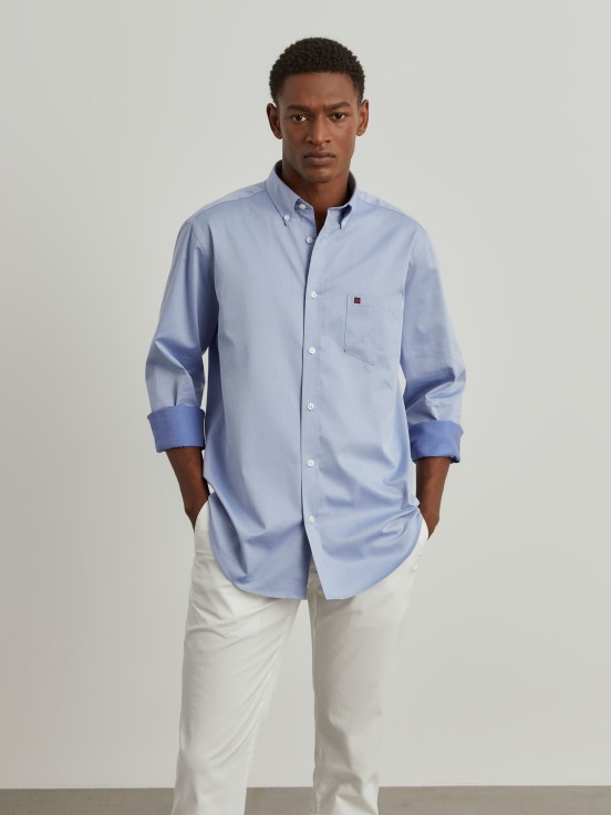 Camisa regular fit de algodo