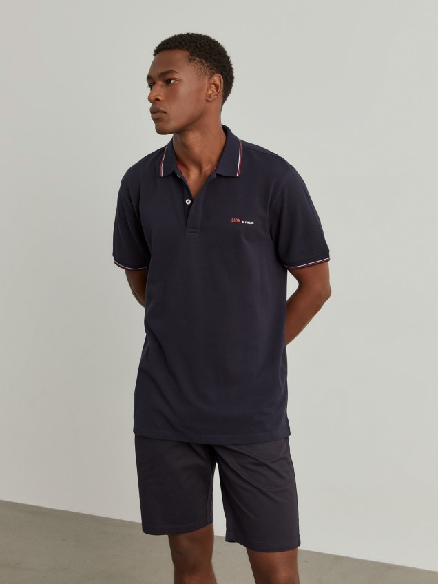 Regular fit piqué polo shirt
