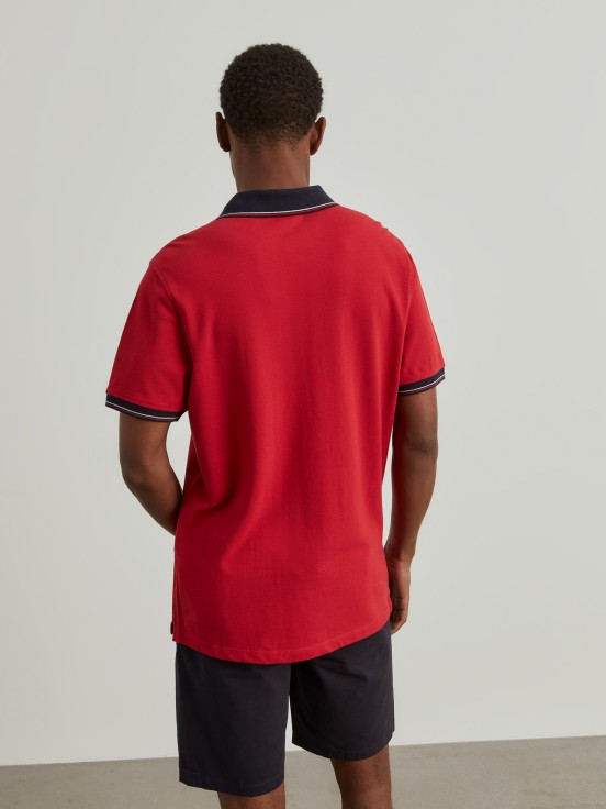 Regular fit piqu polo shirt