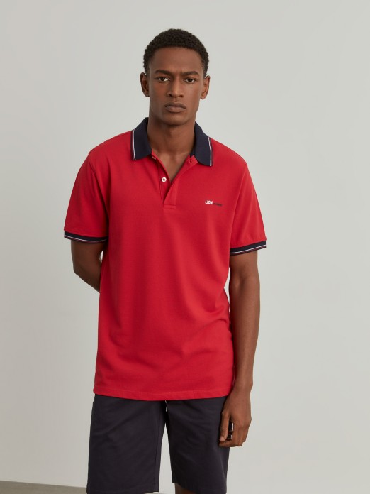 Regular fit piqu polo shirt