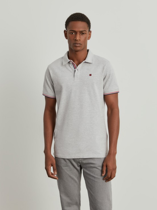 Slim fit piqu polo