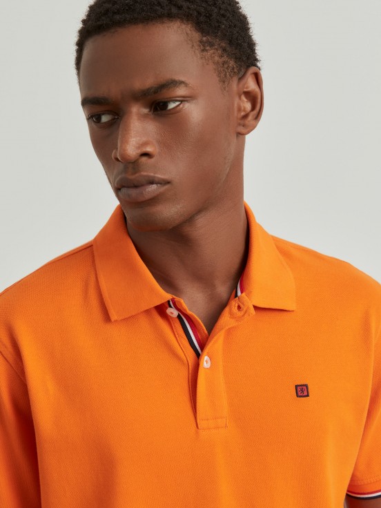 Slim fit piqu polo