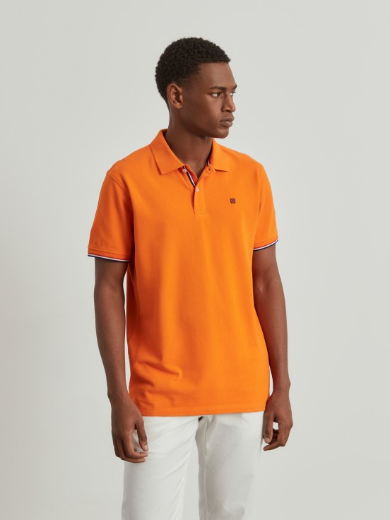 Slim fit piqu polo