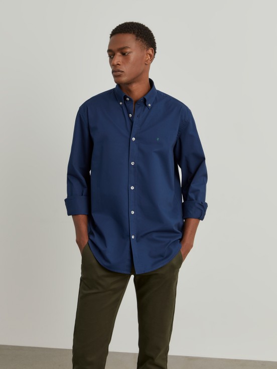 Camisa regular fit de algodo