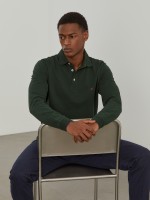 Long sleeve piqu� polo shirt