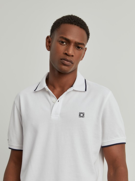 Cotton piqu polo shirt