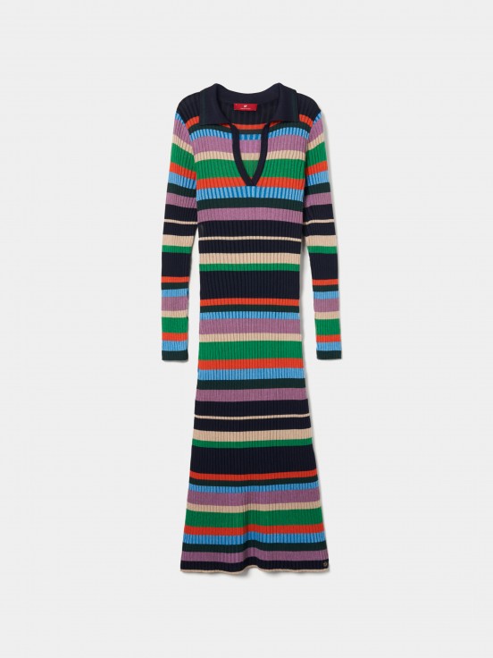 Long multicolor striped dress